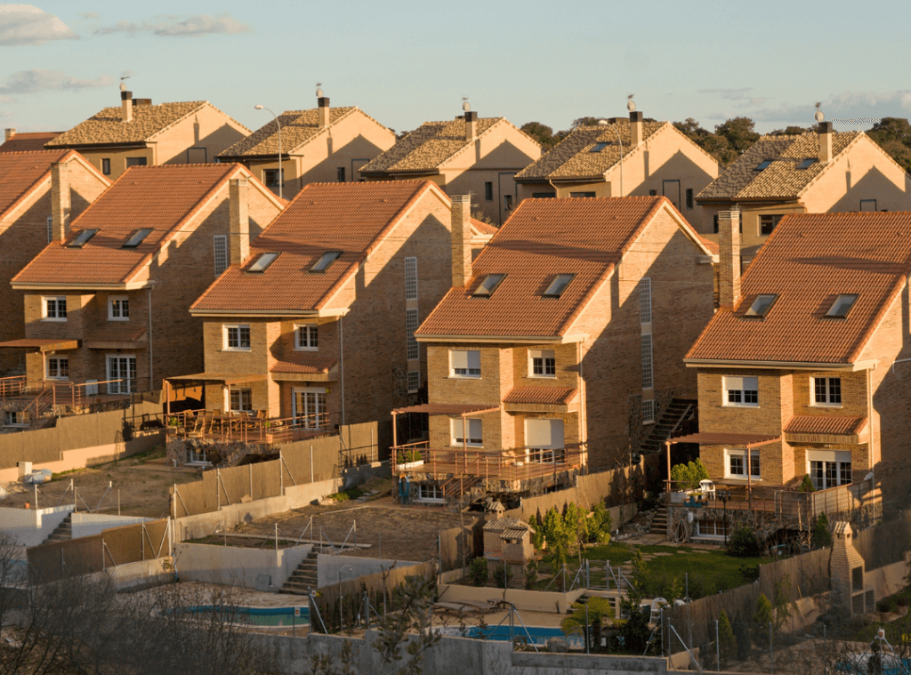 Forward Funding vs Forward Commitment row of houses